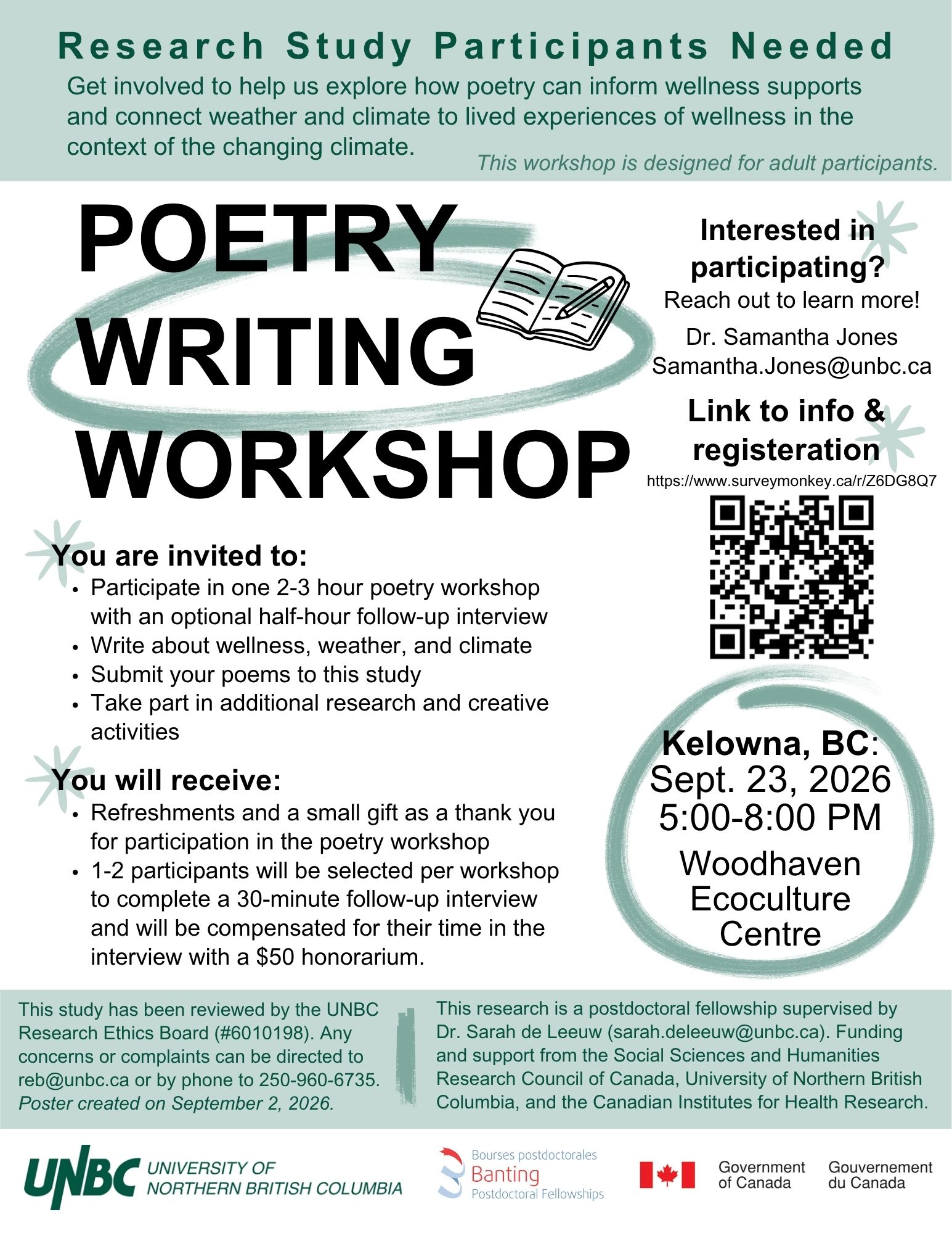 Poetic Forecast invitation poster repeating the information on the event page