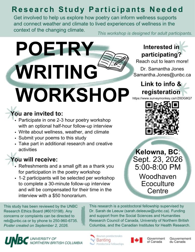 Poetic Forecast invitation poster repeating the information on the event page